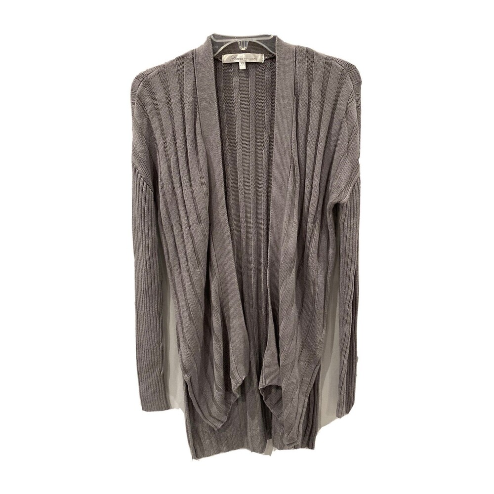 Lovers + Friends Women’s XS Cardigan Long Sleeve Ribbed Open Front Gray Sweater